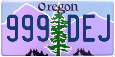 OR license plate 999DEJ