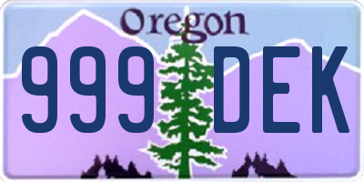 OR license plate 999DEK