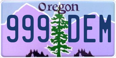 OR license plate 999DEM