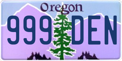 OR license plate 999DEN