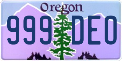 OR license plate 999DEO