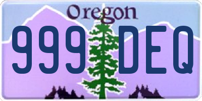 OR license plate 999DEQ