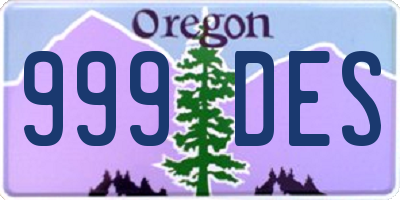 OR license plate 999DES