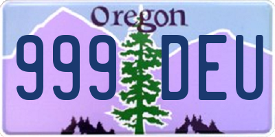 OR license plate 999DEU