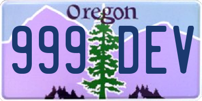 OR license plate 999DEV