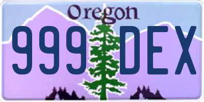 OR license plate 999DEX