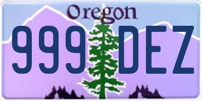 OR license plate 999DEZ