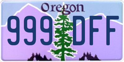 OR license plate 999DFF