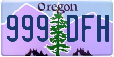 OR license plate 999DFH