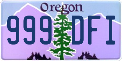 OR license plate 999DFI