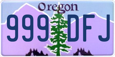 OR license plate 999DFJ