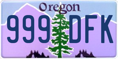 OR license plate 999DFK