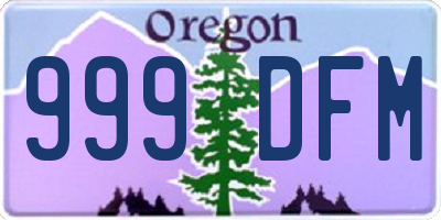 OR license plate 999DFM