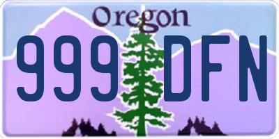 OR license plate 999DFN