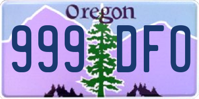 OR license plate 999DFO