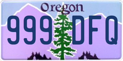 OR license plate 999DFQ