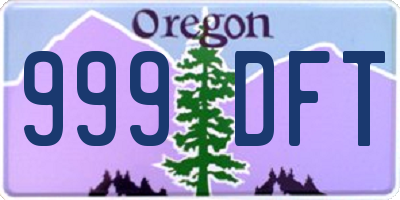 OR license plate 999DFT