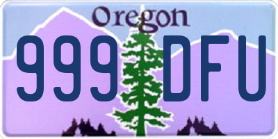 OR license plate 999DFU