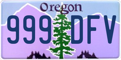 OR license plate 999DFV