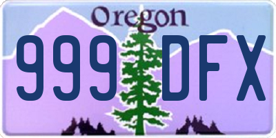 OR license plate 999DFX