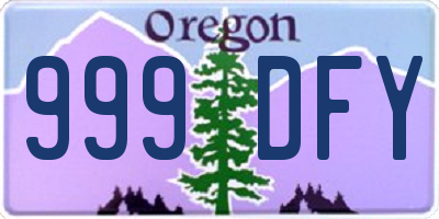 OR license plate 999DFY