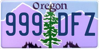 OR license plate 999DFZ