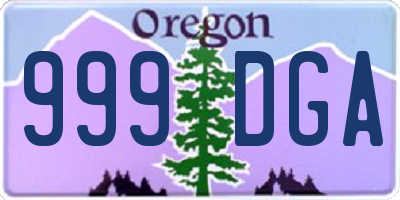 OR license plate 999DGA