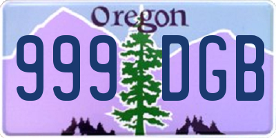 OR license plate 999DGB