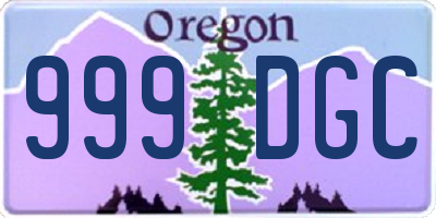 OR license plate 999DGC