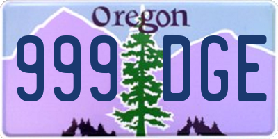 OR license plate 999DGE