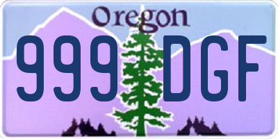 OR license plate 999DGF