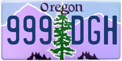 OR license plate 999DGH