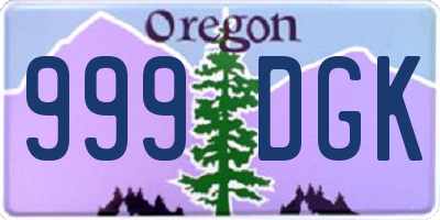 OR license plate 999DGK