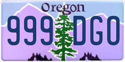 OR license plate 999DGO