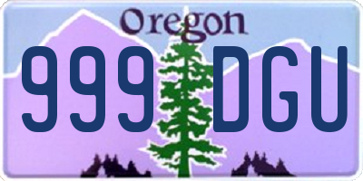 OR license plate 999DGU