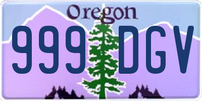 OR license plate 999DGV