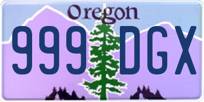 OR license plate 999DGX