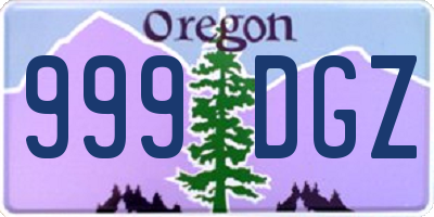 OR license plate 999DGZ