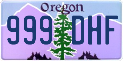 OR license plate 999DHF