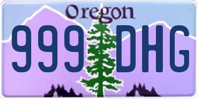 OR license plate 999DHG