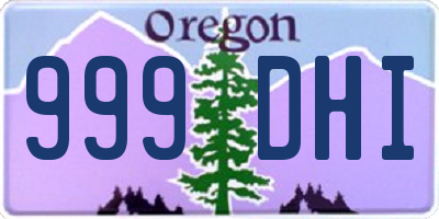 OR license plate 999DHI