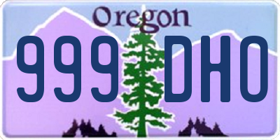 OR license plate 999DHO