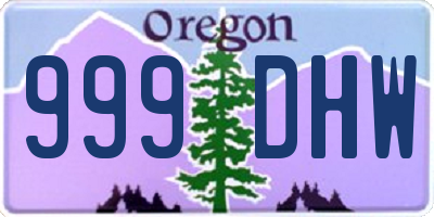 OR license plate 999DHW