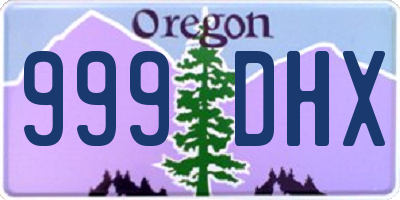 OR license plate 999DHX