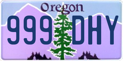 OR license plate 999DHY