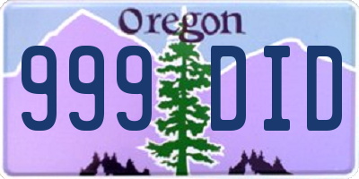 OR license plate 999DID