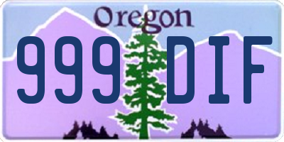 OR license plate 999DIF