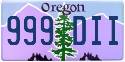 OR license plate 999DII