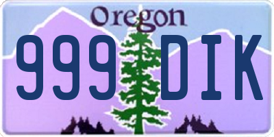 OR license plate 999DIK