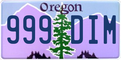 OR license plate 999DIM